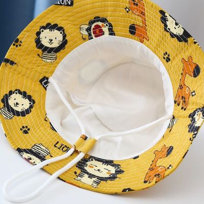 2022 Verano Plain teñido Panamá Niños de algodón dibujos animados Sombrero de cubo para niños y niñas