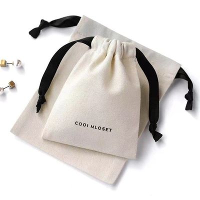Bolsa de vela de fondo redondo de tejido de algodón ecológico para envases de joyas