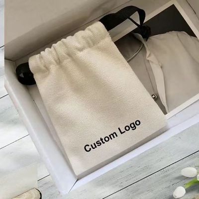 Bolsa de vela de fondo redondo de tejido de algodón ecológico para envases de joyas