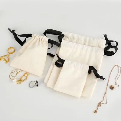 Bolsa de vela de fondo redondo de tejido de algodón ecológico para envases de joyas