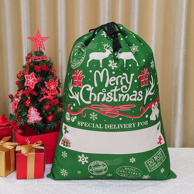 Lo más nuevo de moda 2024 bolso de regalos de Navidad bolsos de Santa Bolso de cuerda de dibujo bolso de color personalizado