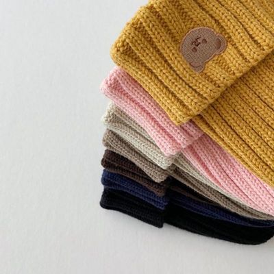 Invierno de otoño niños sombreros de punto de color sólido para niños niñas niños 10x9.5cm gorros