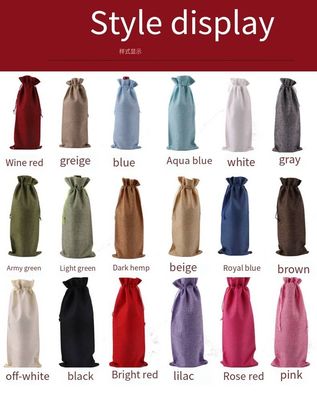 Bolsas de vino de Navidad de yute reutilizables para botellas de vino Tipo de patrón de letra personalizado