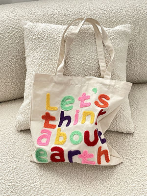 Logotipo personalizado aceptado patrón de avestruz bolsas de algodón para compras ecológicas