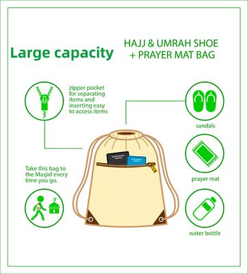 Logotipo personalizado HAJJ Bolso de cuerda de tira Resistente al agua Bolso de cuerda de sublimación