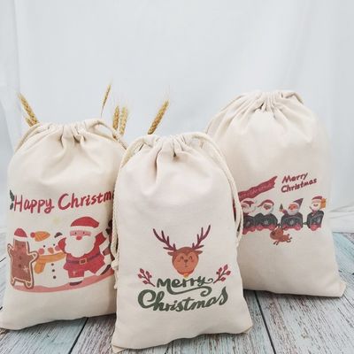 Sacos blancos de Santa para la decoración de regalos tamaño medio 30-50cm aceptable OEM / ODM