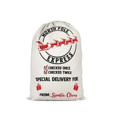 Sacos blancos de Santa para la decoración de regalos tamaño medio 30-50cm aceptable OEM / ODM