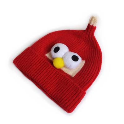 Unisex de invierno de dibujos animados de lana sombrero de gato hermano de tejido sombrero de ojo para niños y niñas tendencia