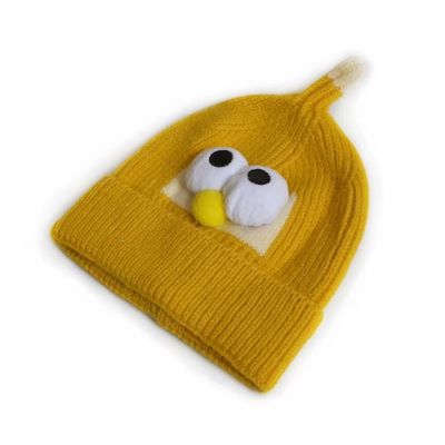 Unisex de invierno de dibujos animados de lana sombrero de gato hermano de tejido sombrero de ojo para niños y niñas tendencia