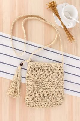 Logotipo personalizado aceptado bolsas de paja para mujeres