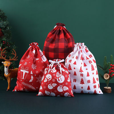 Carta patrón Tipo bolsas de cuerda grande bolsas de algodón de Navidad Santa bolsas de regalo