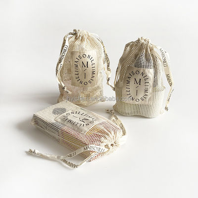 Seti de jabón de algodón orgánico reutilizable bolsas de regalo con cuerda de tira
