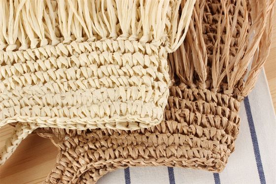 2024 Mujeres de gran capacidad Bolso de mano de paja de papel de playa con toalla