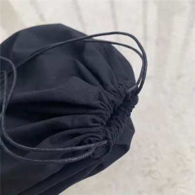Bolsas de algodón de lienzo calico negro mediano con logotipo personalizado