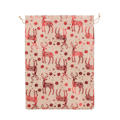 Sacos de Navidad ecológicos de Papá Noel Bolsa de cuerdas para mini regalos y envases de dulces