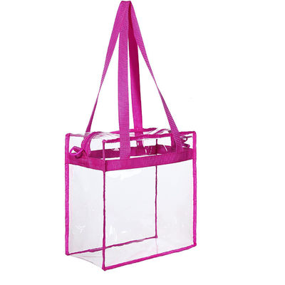 Ninguna decoración Bolsa de PVC transparente con cierre de cremallera y correa ajustable