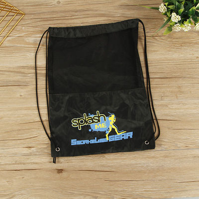Bolsa de regalo de malla de poliéster de fibra de dibujo Polyester de nylon reciclado para bolsas deportivas reutilizables