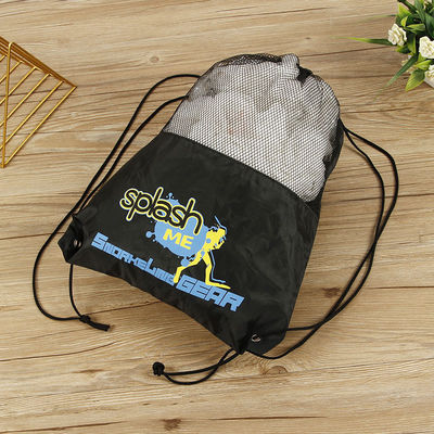 Bolsa de regalo de malla de poliéster de fibra de dibujo Polyester de nylon reciclado para bolsas deportivas reutilizables