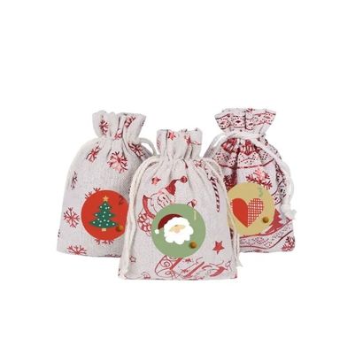 Bolsas de regalo de Navidad Bolsas de yute de color personalizado para regalos y favores de fiesta