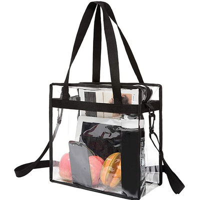 Compañero de compras para mujeres Bolso de PVC transparente con cierre de cremallera y correa ajustable
