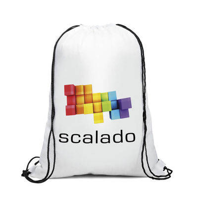OEM/ODM aceptado Logotipo personalizado Mochila de poliéster de cuerda de tira para viajes y deportes