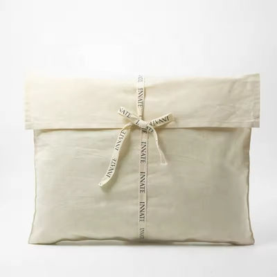 Bolso de maquillaje de lujo cosmético de algodón reciclable con corbata bolso de impresión de logotipo personalizado