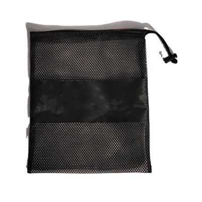 Logotipo personalizado Red de malla de nylon pequeña de almacenamiento Bolso de bolso de cuerda de tira para llevar gafas de sol