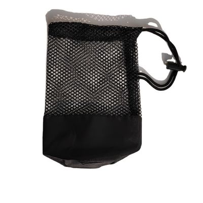 Logotipo personalizado Red de malla de nylon pequeña de almacenamiento Bolso de bolso de cuerda de tira para llevar gafas de sol