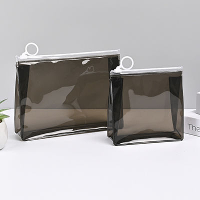 Bajo MOQ PVC Logotipo personalizado Bolso de viaje transparente de cierre con cremallera Bolso cosmético con logotipo personalizado