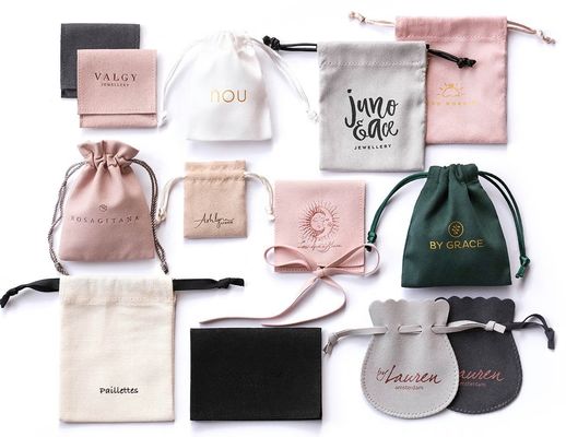 Envases de joyería Bolsas de tipo de pantalla con color personalizado y personalización del logotipo