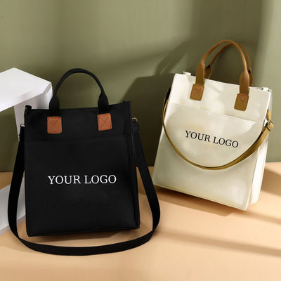 PU Mano Eco Amigo impermeable Laminado de lona Tote Bolso de compras con logotipo personalizado