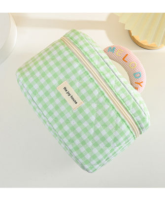 Bolsa de maquillaje de algodón de color Macaron para viajes y almacenamiento portátiles