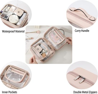Bolsa de maquillaje a prueba de agua de gran capacidad para maquillaje Senior Sense Double Cosmetic aceptable