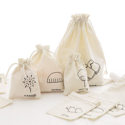 Vida diaria Impresión personalizada Bolsas de cuerda de dibujo Bolsa de polvo de lona de algodón con logotipo personalizado