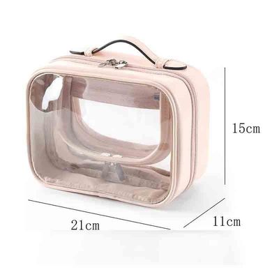 Mantenga sus cosméticos organizados con una bolsa de maquillaje transparente e impermeable