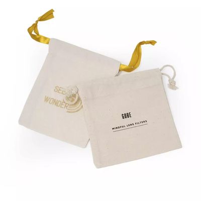 Bolsa de algodón de muselina con cinta para soluciones de embalaje de joyas