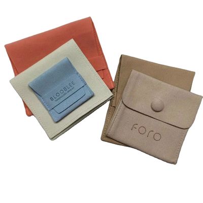 Bolsa de embalaje de joyas de bolso y caja de regalo de terciopelo de microfibra impresa a medida