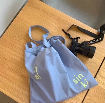 Logotipo personalizado Impreso 100% de algodón orgánico Bolsa grande para compras a granel Reutilizable