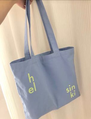 Logotipo personalizado Impreso 100% de algodón orgánico Bolsa grande para compras a granel Reutilizable