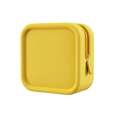 Bolsa de maquillaje de silicona cuadrada con diseño y material a prueba de agua