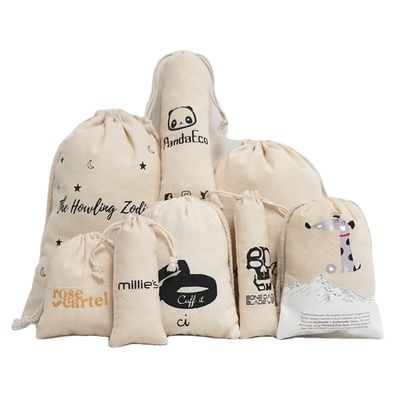 Bolsa de algodón con dibujos animados y logotipo personalizado
