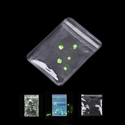 Bolsa de embalaje de joyas con cerradura de cremallera de PVC con mini bolso de cremallera transparente con logotipo reutilizable