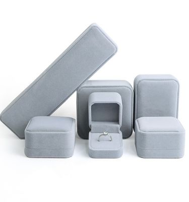 Logotipo personalizado Cajas de joyería de terciopelo negro con impresión y diseño de lujo