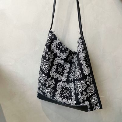 Abierto Cierre Viajes y salida Estilo étnico Damas Bolso de compras de impresión Paisley completo
