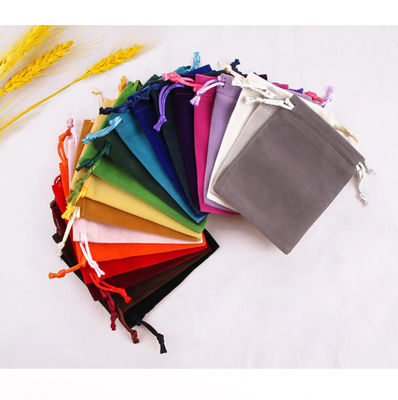 Bolsas de cordones de terciopelo de colores para embalaje y exhibición de joyas personalizadas