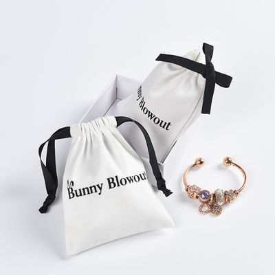 Bolsa de algodón con cuerda de dibujo con logotipo personalizado para almacenar fácilmente gafas y productos digitales