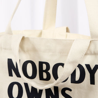 Bolsas de canvas reutilizables de tamaño mediano con diseño de impresión personalizado