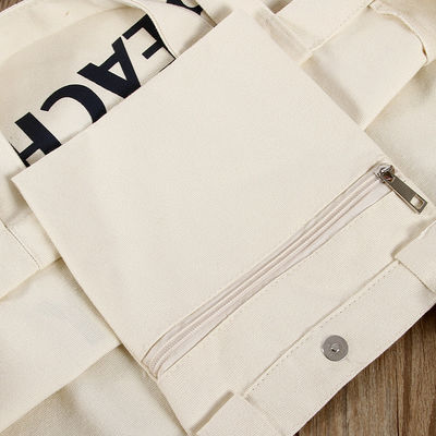 Bolsas de canvas reutilizables de tamaño mediano con diseño de impresión personalizado