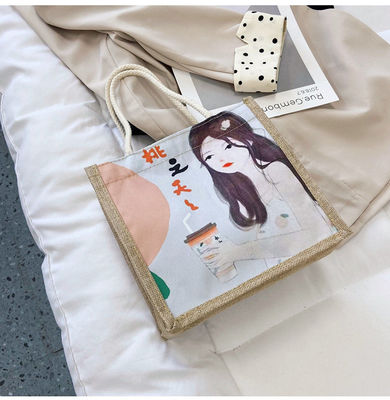 2024 Coreano Ins Simple Estudiante dibujos animados de lienzo bolsos de mano de las damas Mini bolsos para niñas