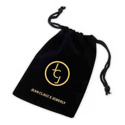 Diseño pequeño lujo polvo de terciopelo joyería de tira de la correa bolsa de embalaje bolsa y caja con logotipo